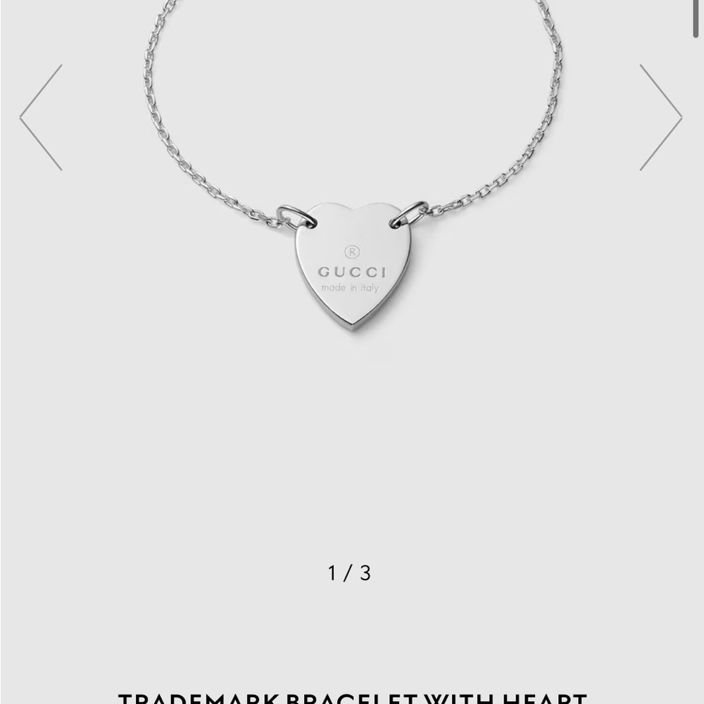 Gucci Silver Heart Bracelet (NEVER WORN)
